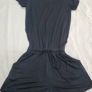 Black Shorts Romper With Pockets